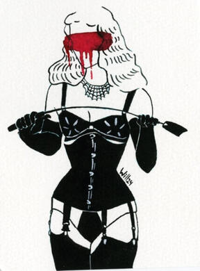 Chica con fusta gouache