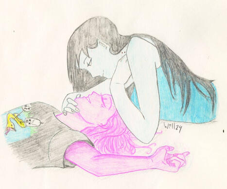 Marceline y Chicle mirándose