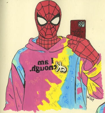 Spiderman selfie fanart