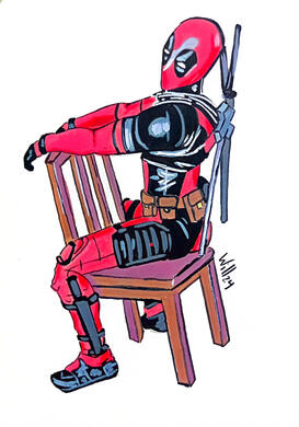(A)Deadpool fanart en silla