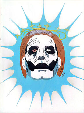 Ghost Copia fanart fondo azul