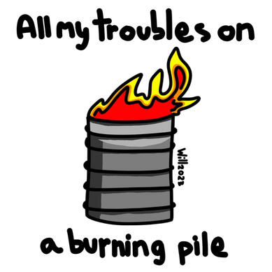 Burning pile fanart
