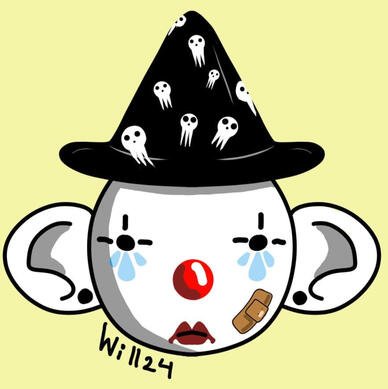 Payaso con gorro negro