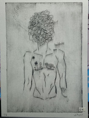 Punta seca chico trans tatuado 2/5 - 6€