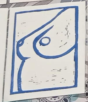 Linograbado おっぱい が すき 4。- 5€