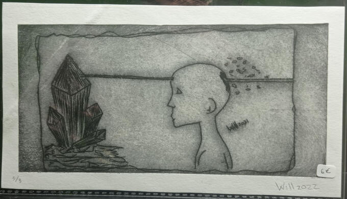 Punta seca cristales perforando cabeza negro 3/3