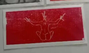 (A) Xilografía mujer florero 5/6