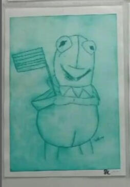 Punta seca Gustavo con banderita acabado - 8€