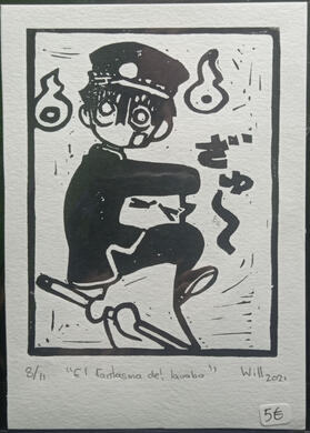 Linograbado Hanako-kun 8/11